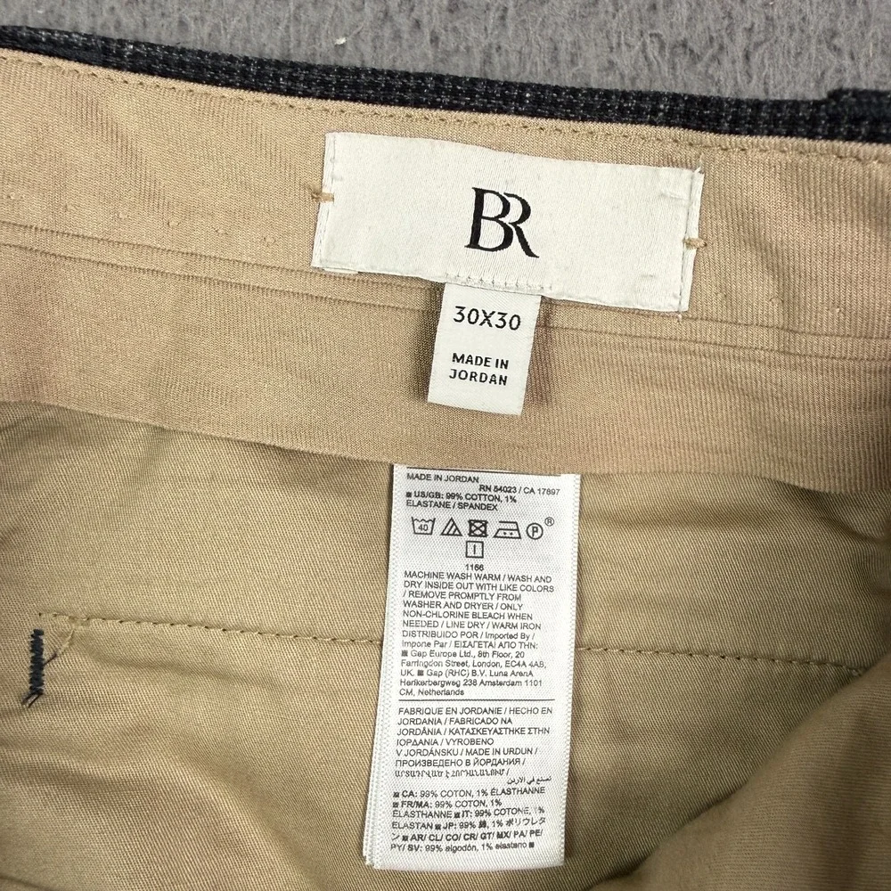 Banana Republic Dress Pants Mens 30x30 Gray Italian Stretch Charcoal Flat Front